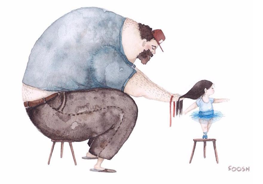 大きくて優しい愛 父と娘の日常を描いたイラストに心温まる人続出中 １１枚 Corobuzz