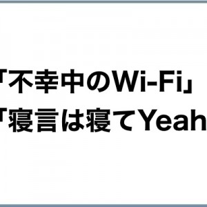 「不幸中のWi-Fi」や「寝言は寝てYeah」みたいなの他にも教えて２０選